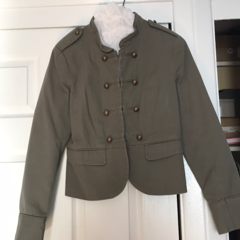 Sold: H&M olive green jacket, military style - Picture 1 of 4